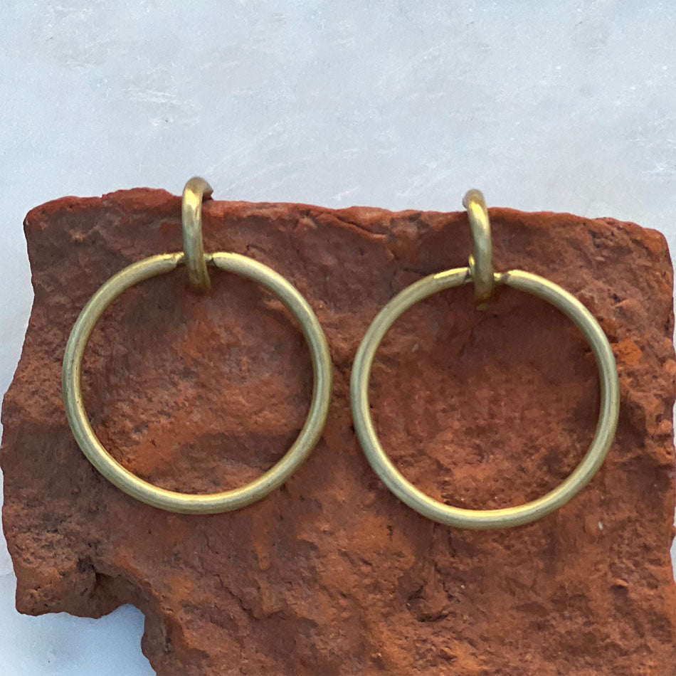 fair trade brass hoops ethically handmade