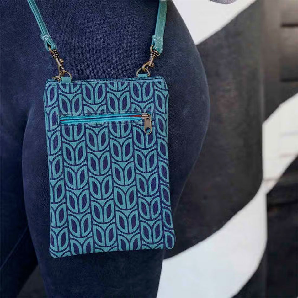Cell phone bag ethically handmade by survivors of human trafficking