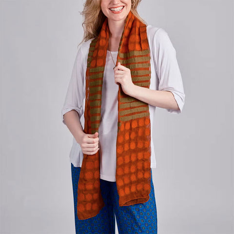 Fair trade felt silk scarf ethically handmade