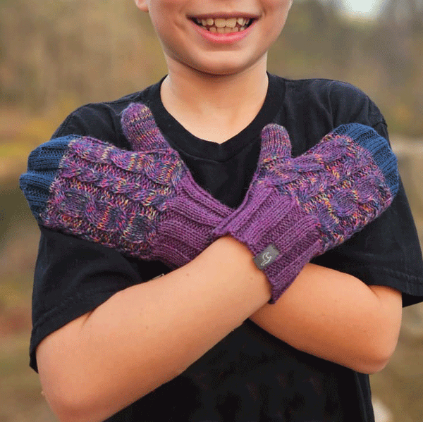 Baby Alpaca Kid's Mittens - Purple, Peru - Women's Peace Collection