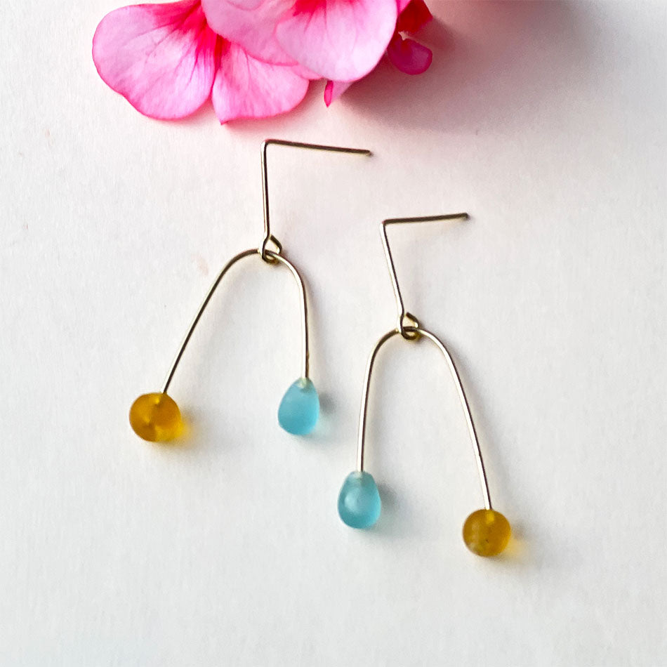 Fair trade sea glass earrings
