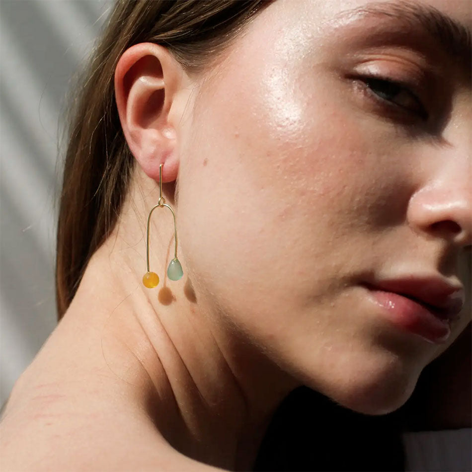 Sea glass fair trade earrings