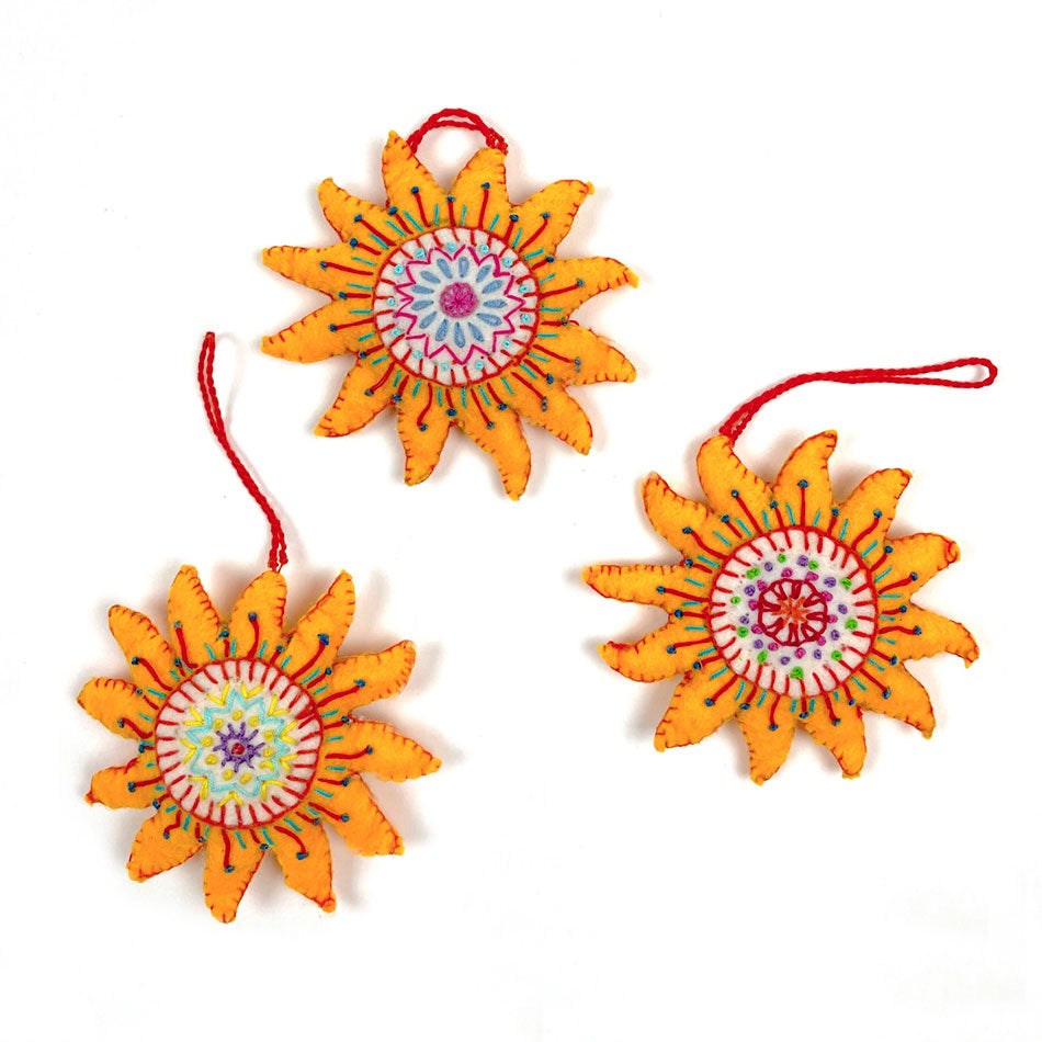 Embroidered Sun Ornament, Mexico