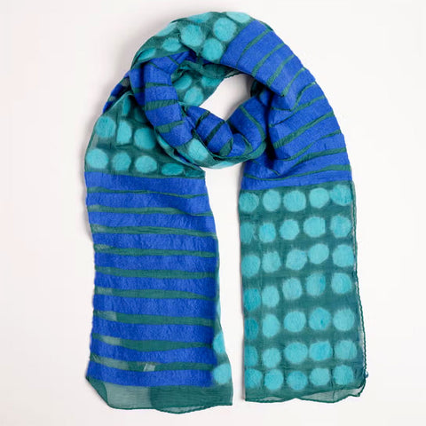 Fair trade scarf silk and wool felt handmade in Nepal