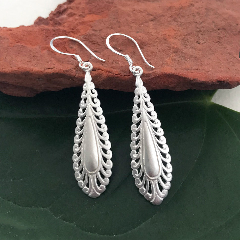 Sterling silver fair trade earrings handmade by artisans in Bali