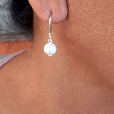 Fair trade sterling silver freshwater pearl earrings handmade in Bali