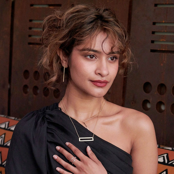 Elegant Bar Post Earrings, India Women's Peace Collection