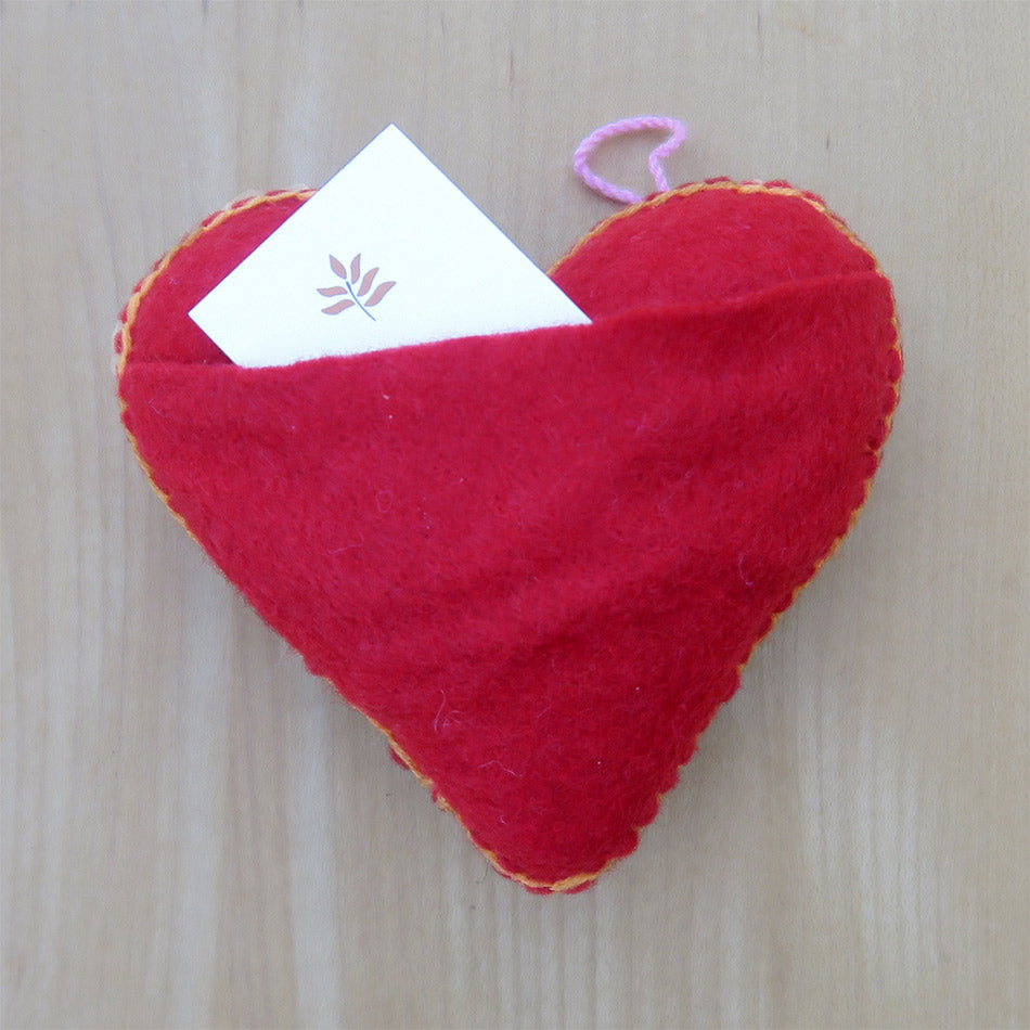 Fair trade embroidered heart ornament