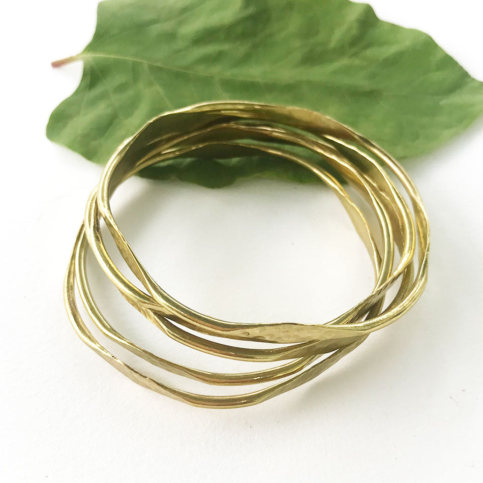Fair trade brass bangles bracelets handmade by women artisans in India