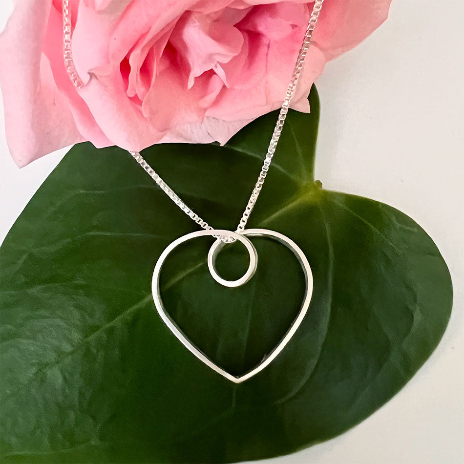 Fair trade sterling silver heart necklace
