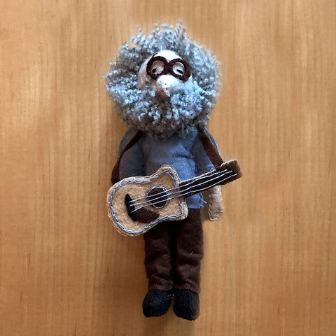 Jerry Garcia felted figurine ornament handmade in Kyrgyzstan