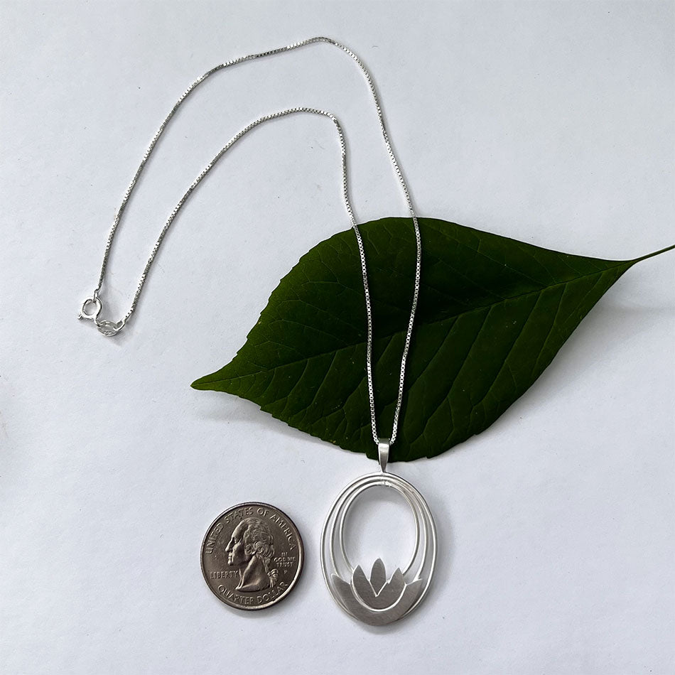 Lovely Lotus Necklace - Sterling Silver, Indonesia
