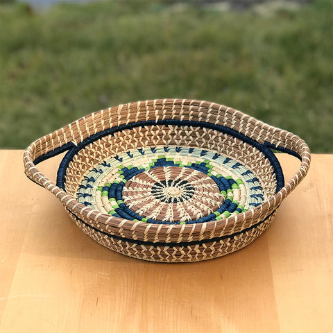 Fair trade pine needle basket handmade in Guatemala