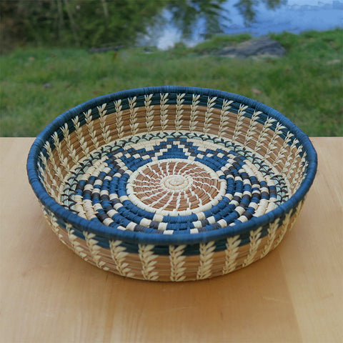 Fair trade pine needle basket handmade by women in Guatemala