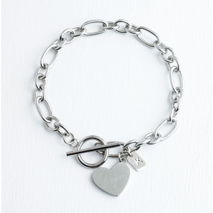 Linked Together "Hope" Bracelet - Silver, China