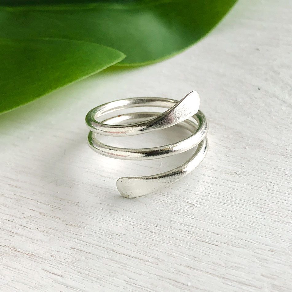 Fair trade silver ring handmade by artisans in India