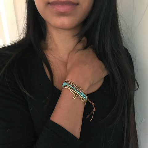 Fair trade, handmade wrap bracelet by women in Thailand