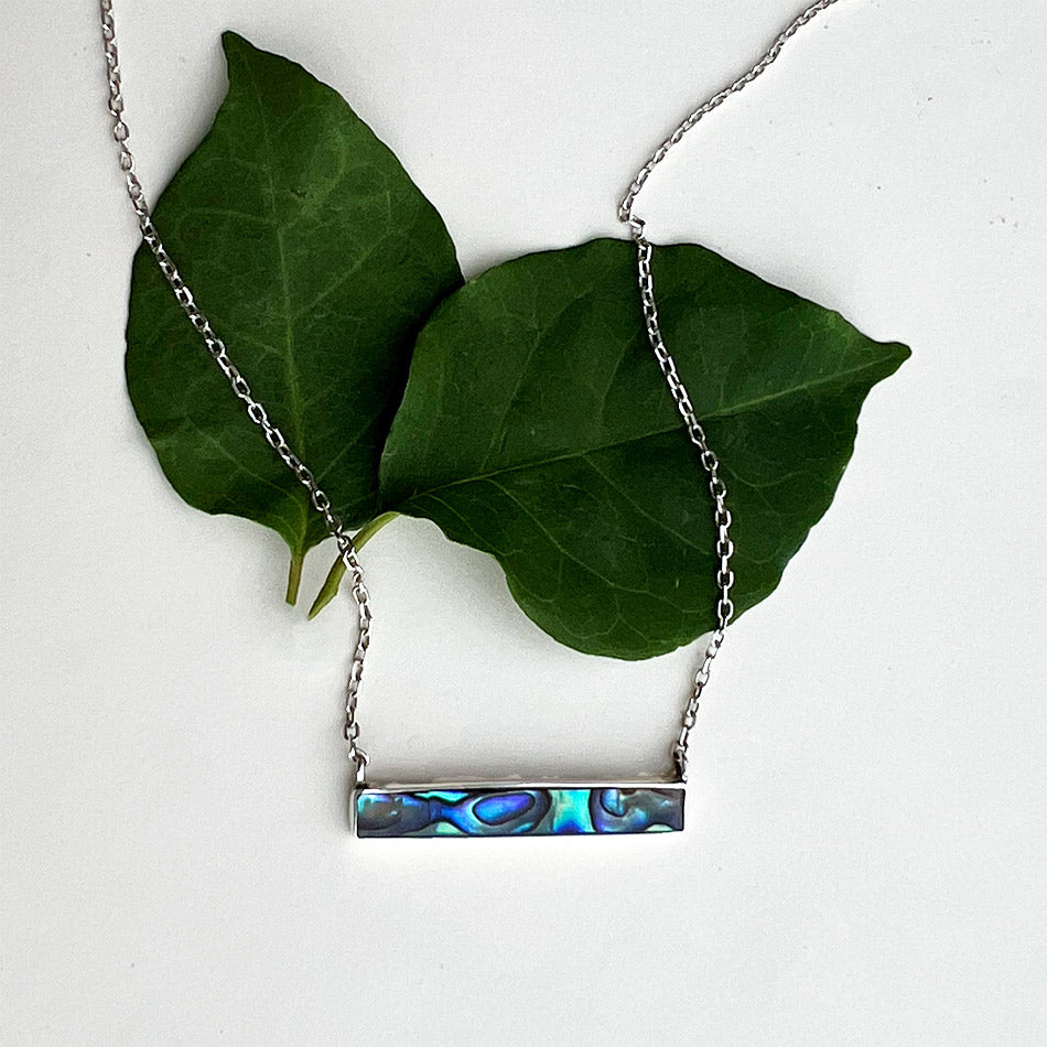 Fair trade sterling silver abalone necklace