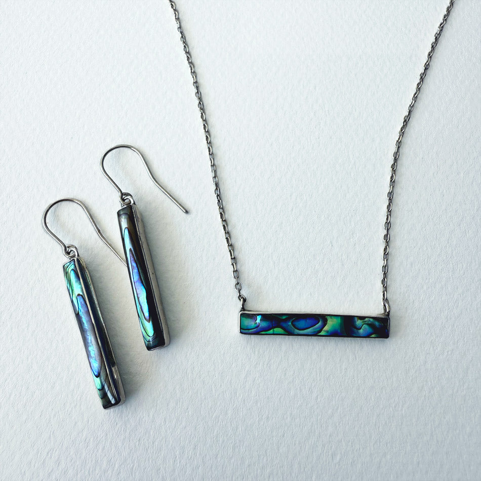 Fair trade sterling silver abalone necklace