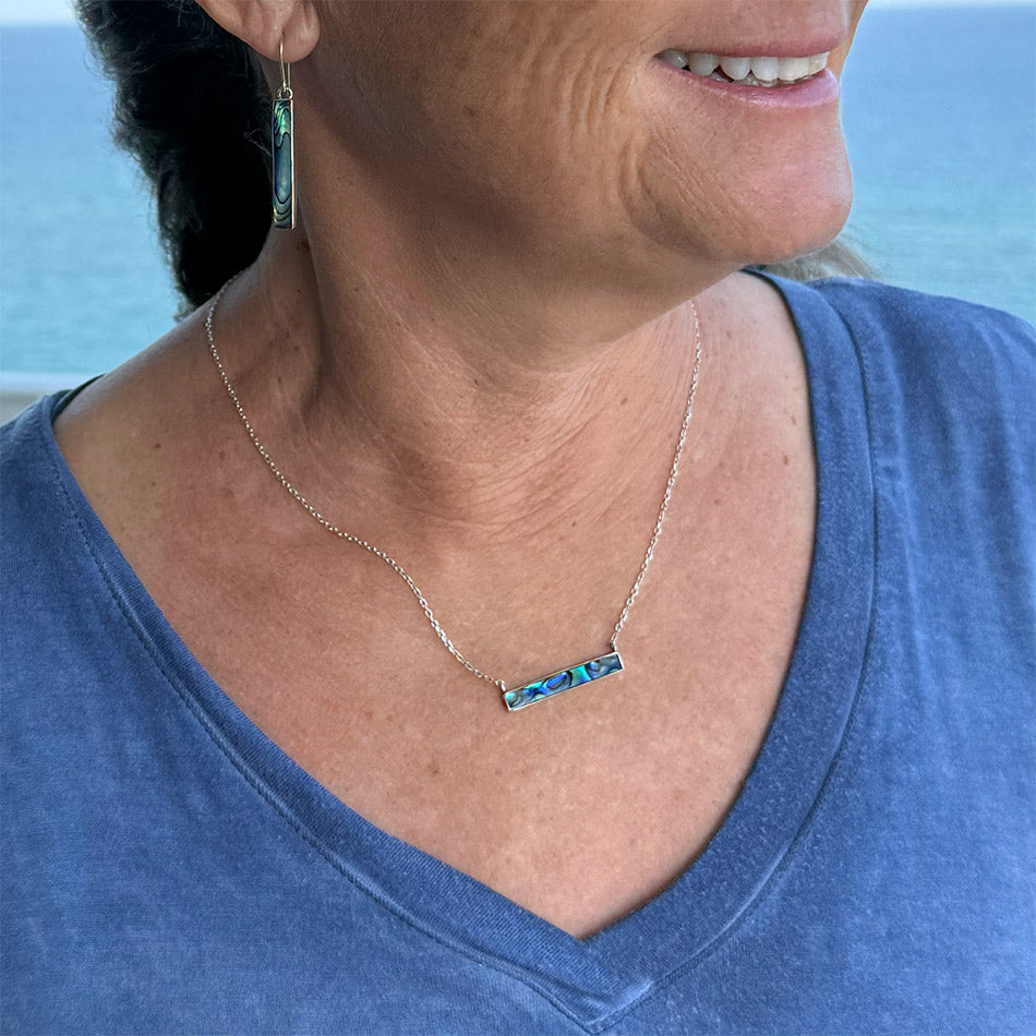 Fair trade sterling silver abalone necklace