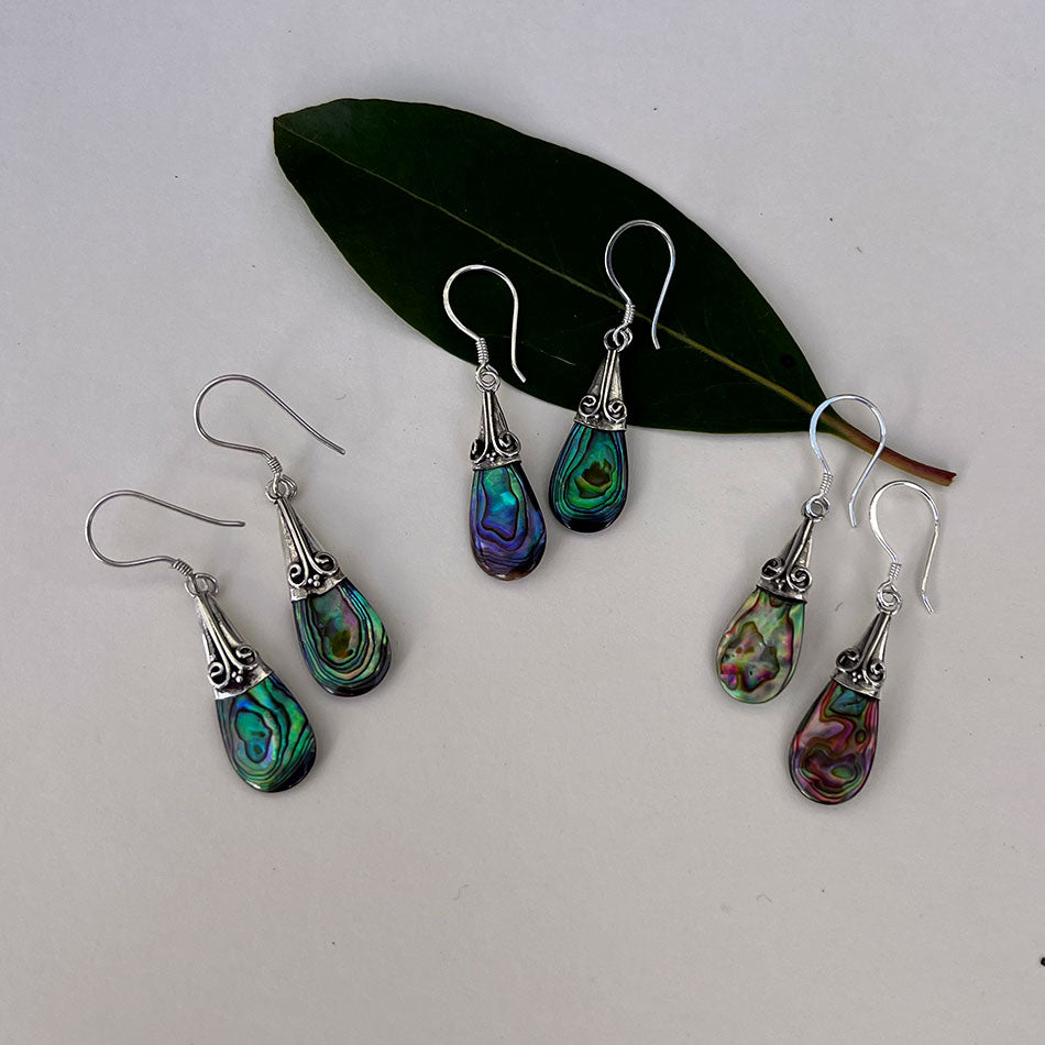 FAir trade sterling abalone earrings