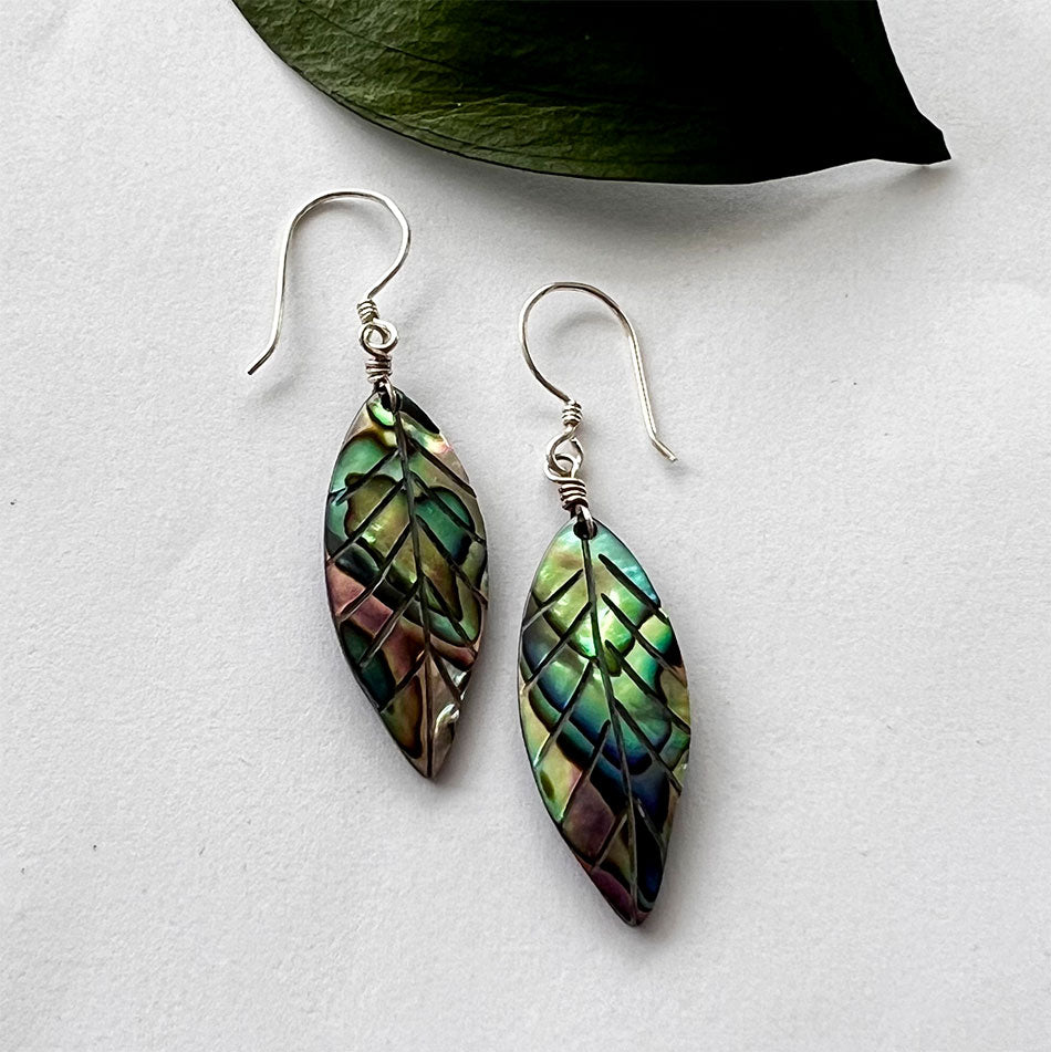 Abalone New Leaf Earrings, Indonesia