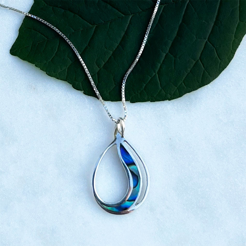 FAir trade sterling silver abalone necklace