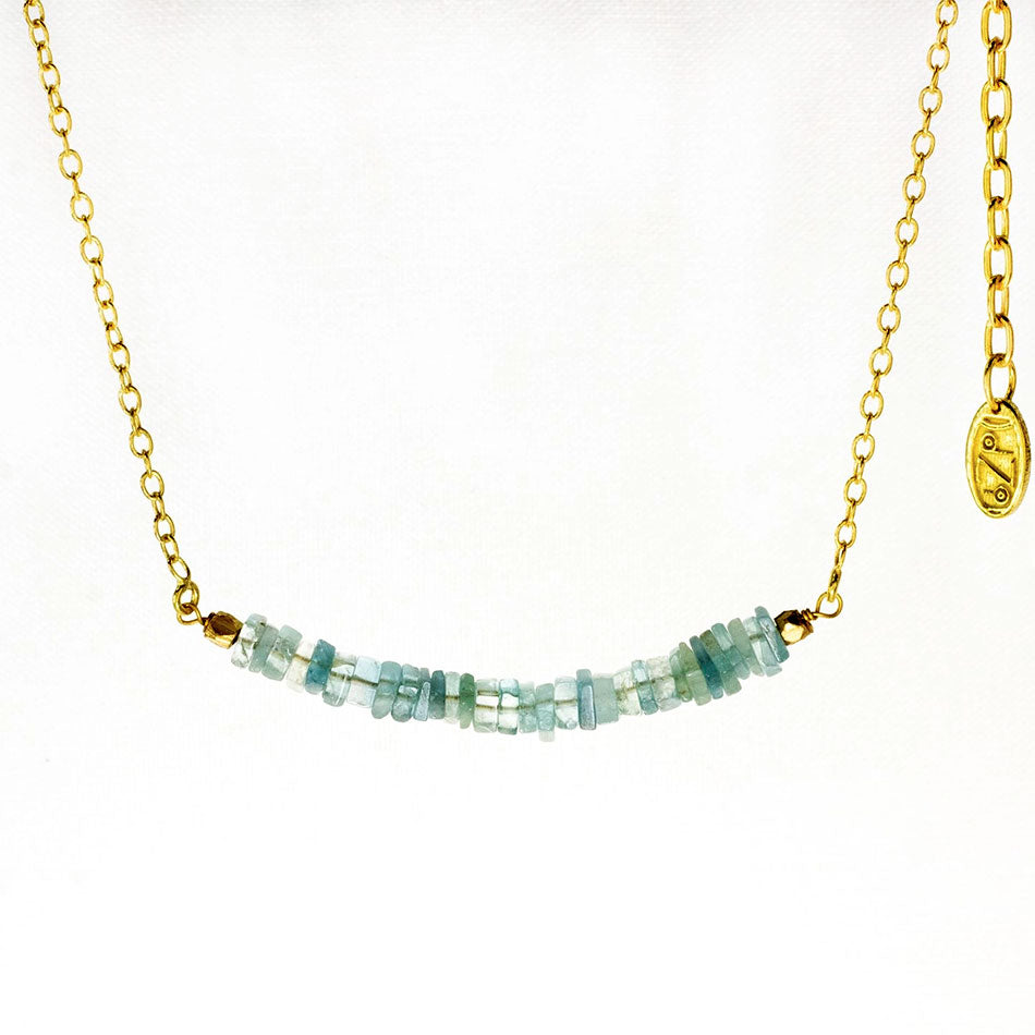 Hand-cut Apatite Bar Necklace, Nepal