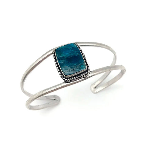 Fair trade apatite silver cuff