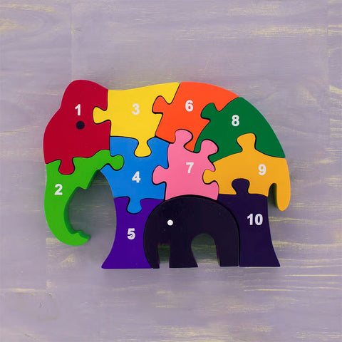 Fair trade wooden elephant puzzle ethically handmade