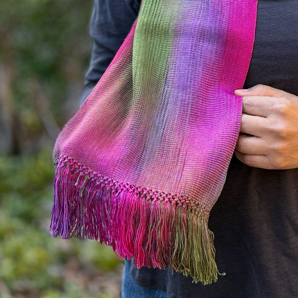 Fair trade ethically handwoven bamboo scarf Guatemala
