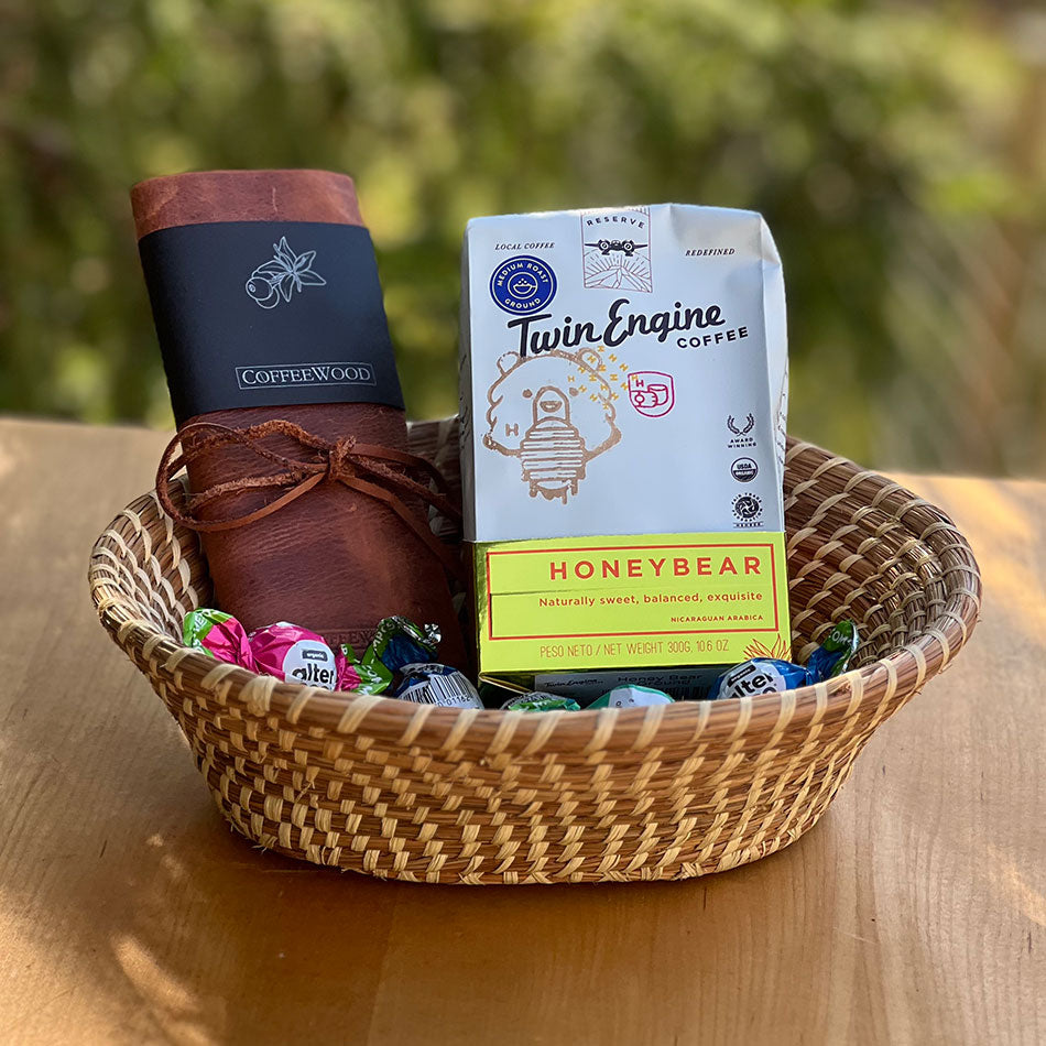 Fair trade gift basket coffee chocolate