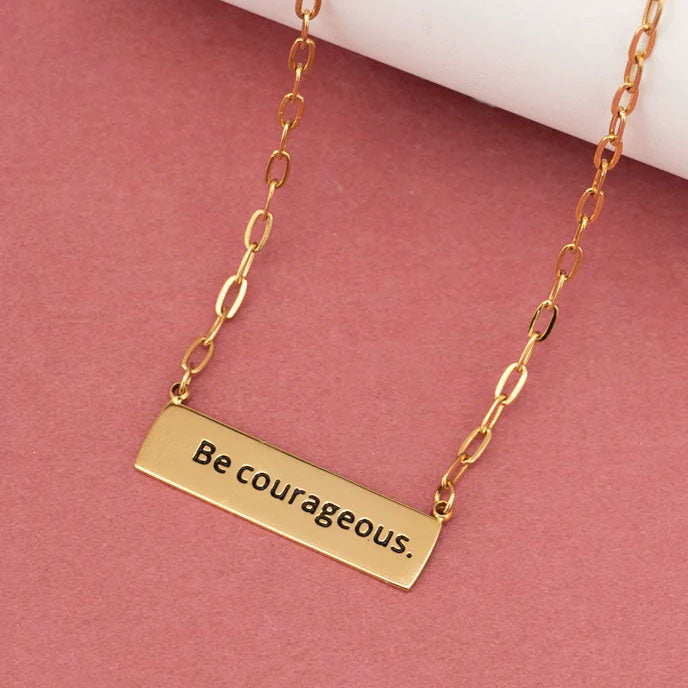 Be Courageous necklace handmade by survivors of human trafficking
