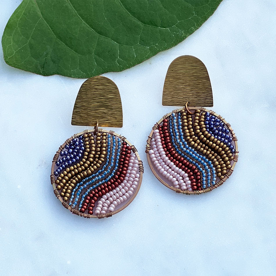 Fair trade bead earrings handmade by artisans in Guatemala