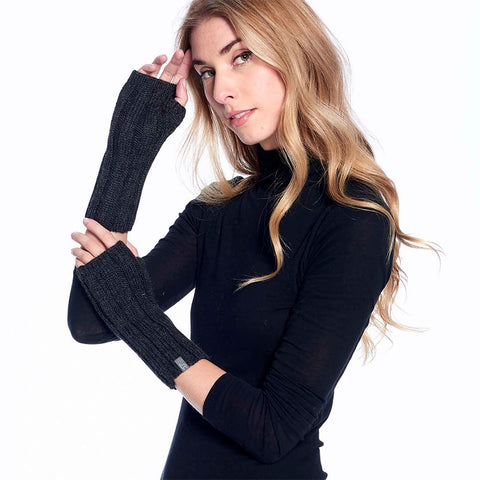 Alpaca Fingerless Gloves - Charcoal