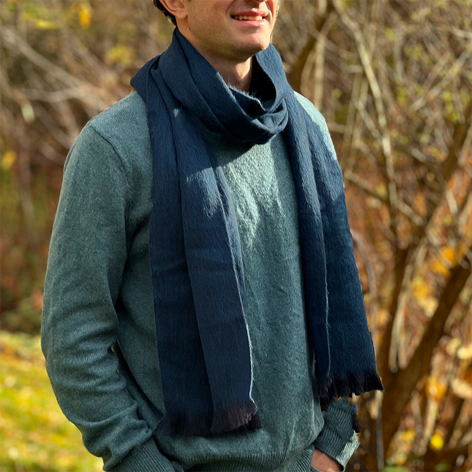 Luxurious Alpaca Blend Scarf - Blue Stone, Ecuador