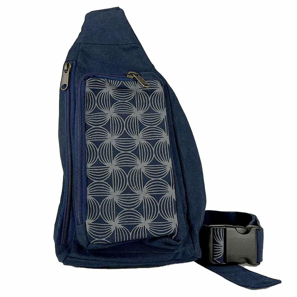 Recycled Cotton Mini Backpack Blue Cambodia