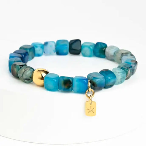 Agate bracelet handmade by survivors of human trafficking