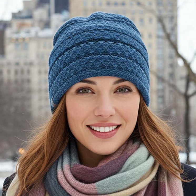 Textured Baby Alpaca Hat- Midnight, Peru
