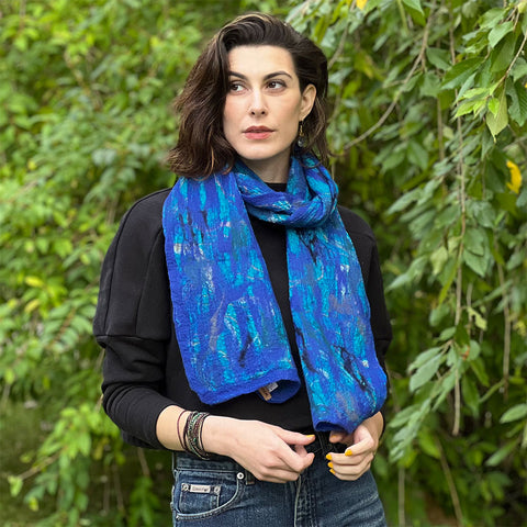 Fair trade felt silk scarf 