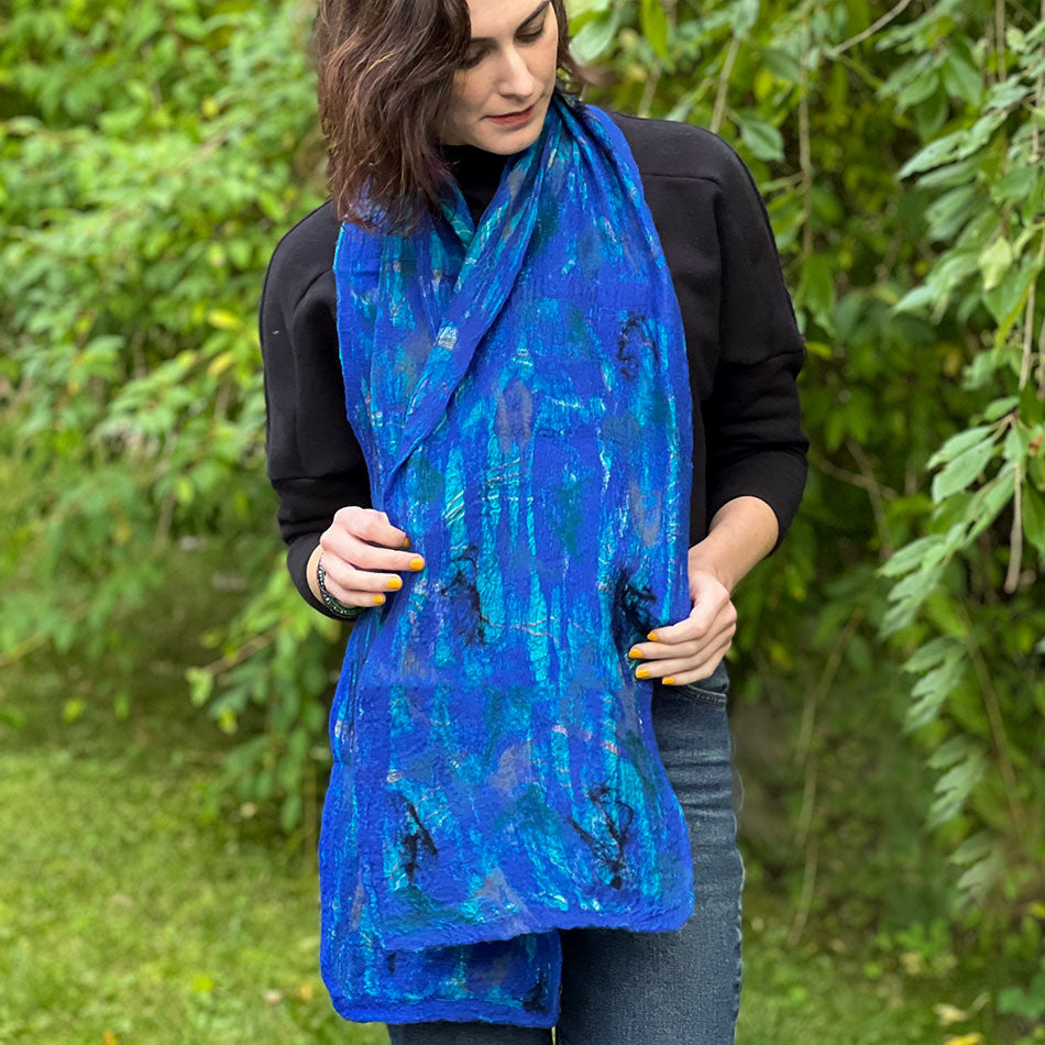 Fair trade felt silk scarf 