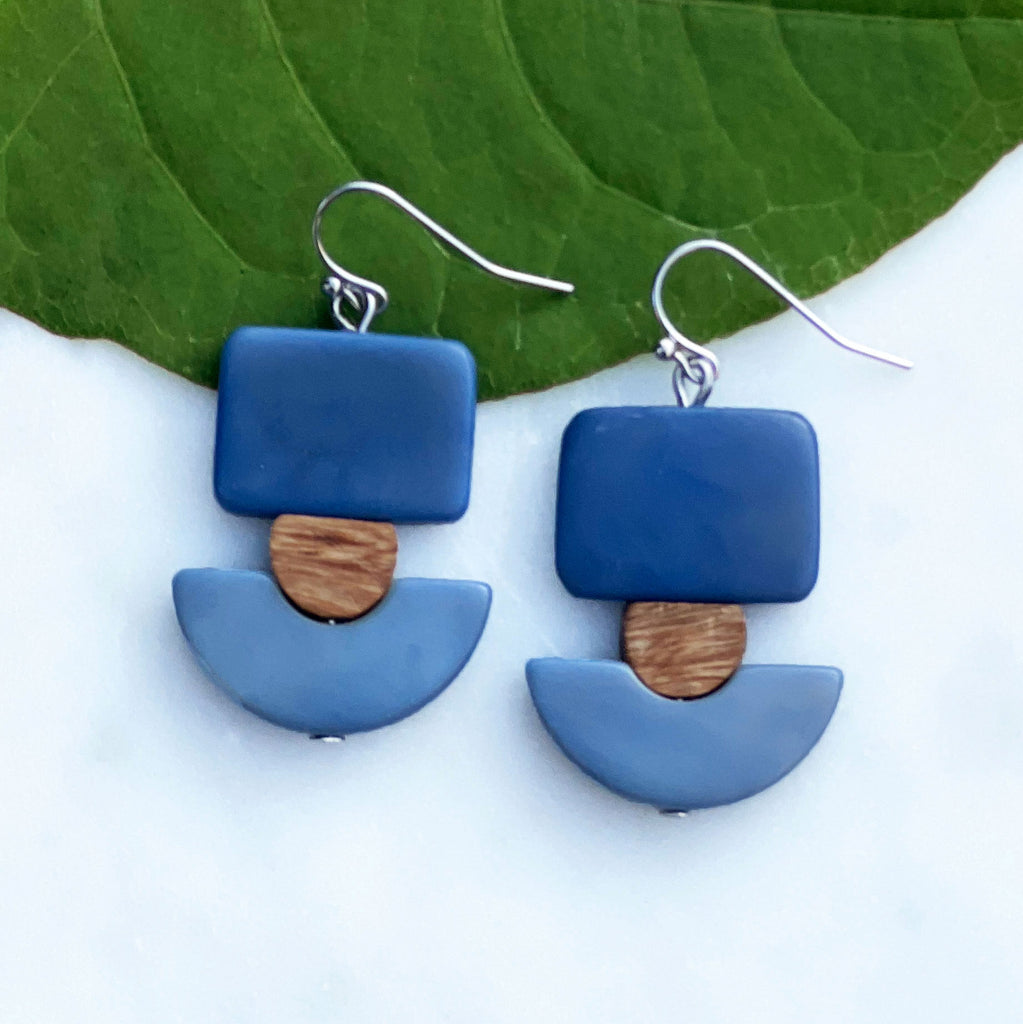 Fair trade tagua earrings handmade by artisans