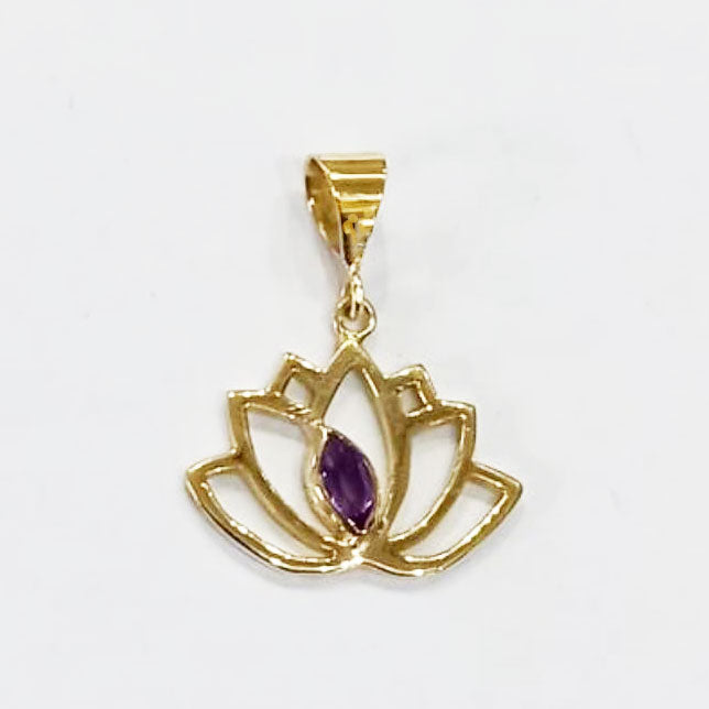 Fair trade lotus amethyst necklace