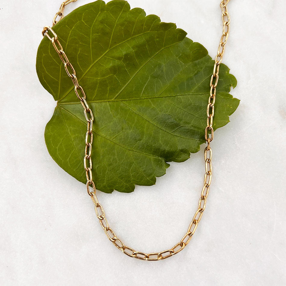 Fair trade paperclip brass necklace chain