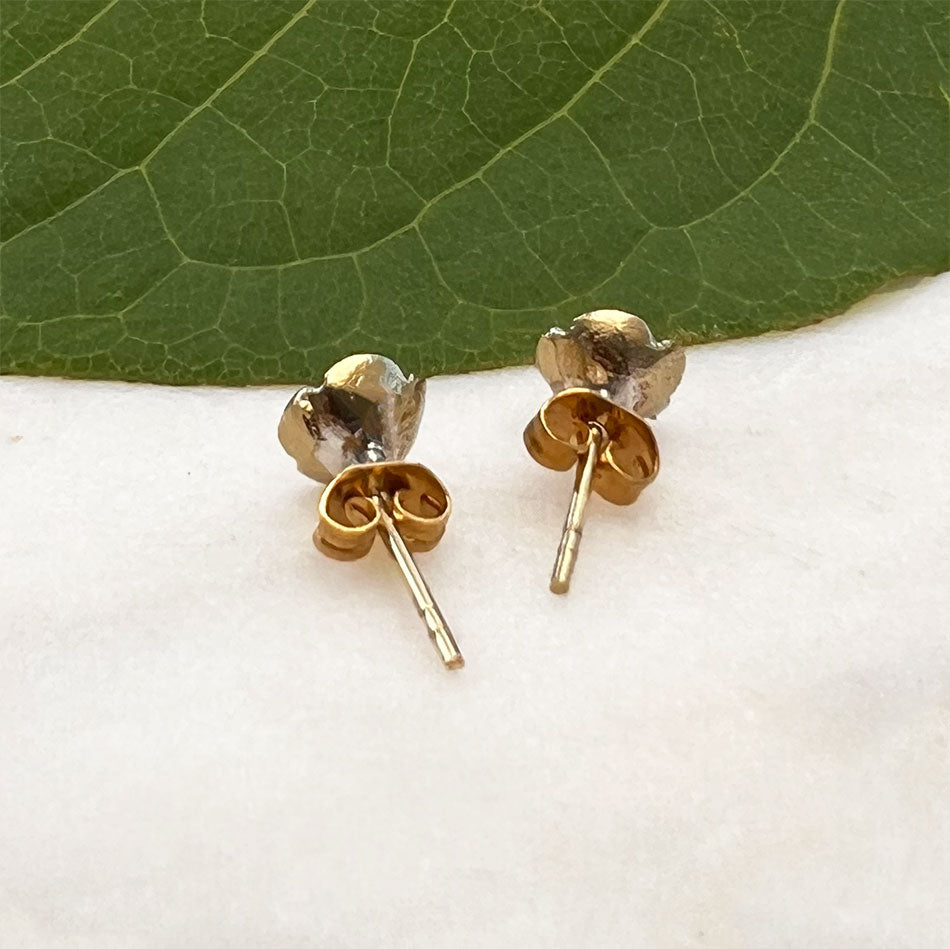 Tiny Rose Studs - Brass, Indonesia