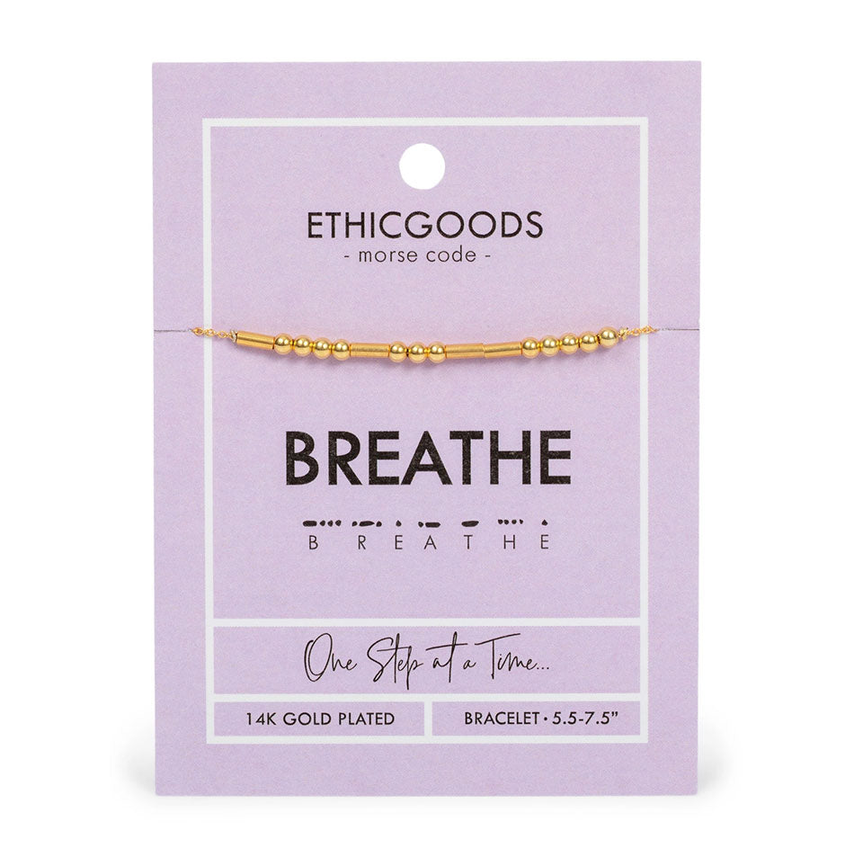 Fair trade Morse code breath bracelet handmade by human trafficking survivors