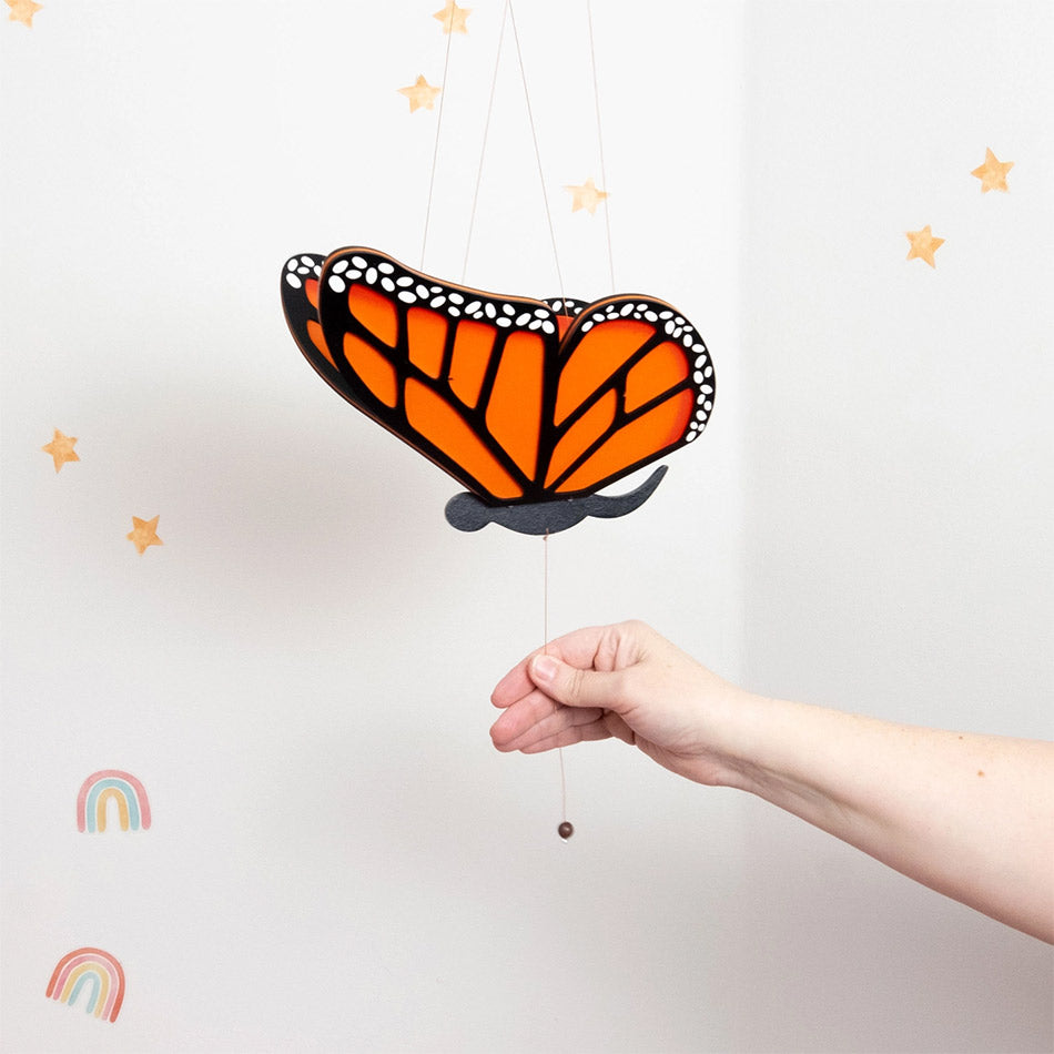 Fair trade monarch butterfly mobile handmade by artisans in Colombia.