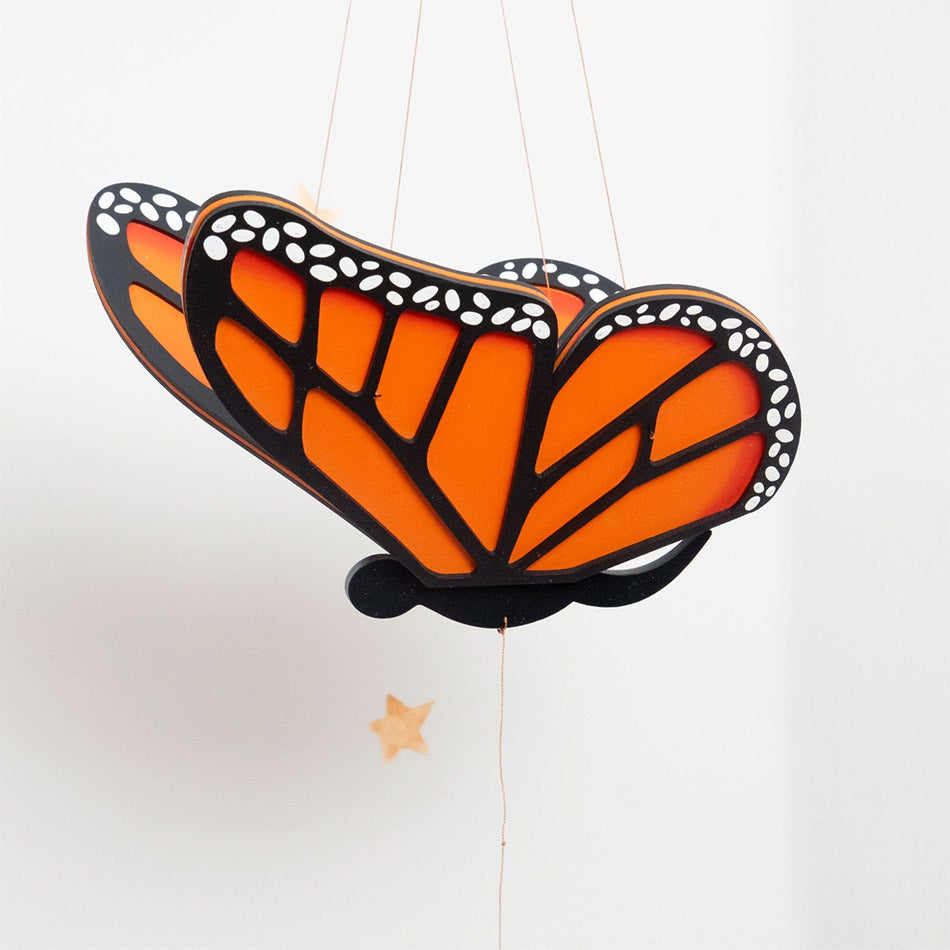 Fair trade monarch butterfly mobile handmade by artisans in Colombia.