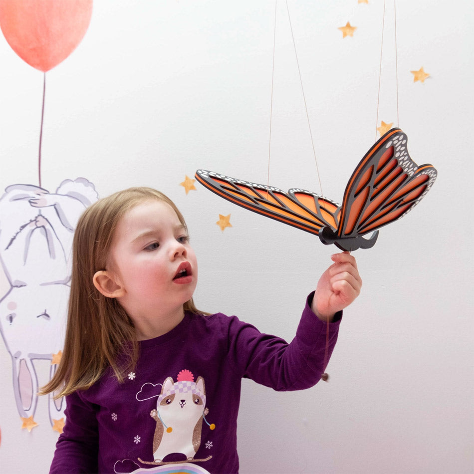 Fair trade monarch butterfly mobile handmade by artisans in Colombia.