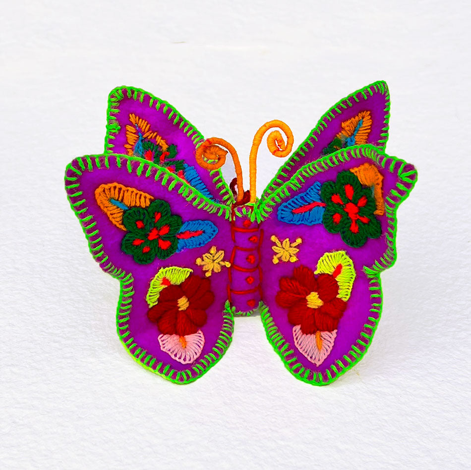 Embroidered Butterfly Ornament, Mexico